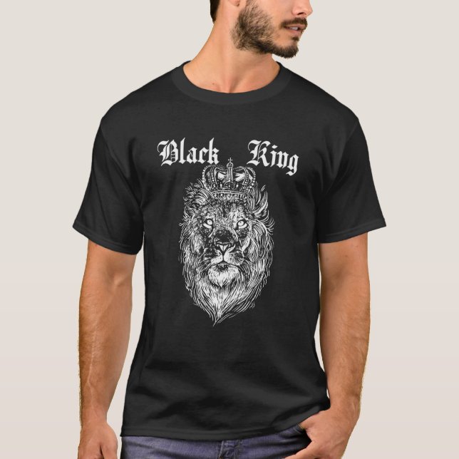 Stark Lejon för African Proud Man Black Kung T Shirt (Framsida)