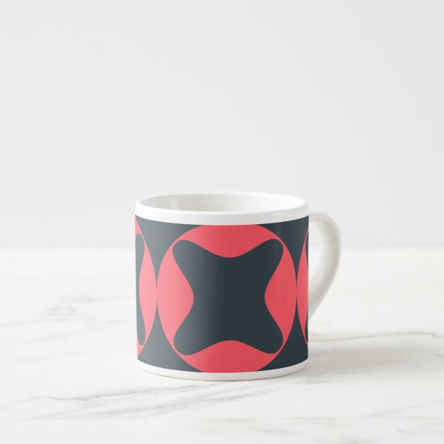 Stark, livfull, enkel, abstraktens geometriska kon espressomugg (Framsida höger)