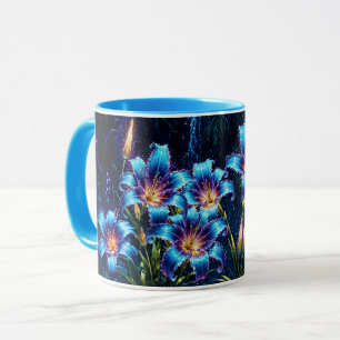 Stark luminös blommigt fantasi mugg