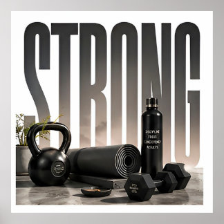 Stark Lyx Fitness Redaktionell Grafik Poster