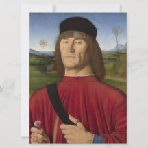Stark man med Rosa Carnation (Renaissance Art)