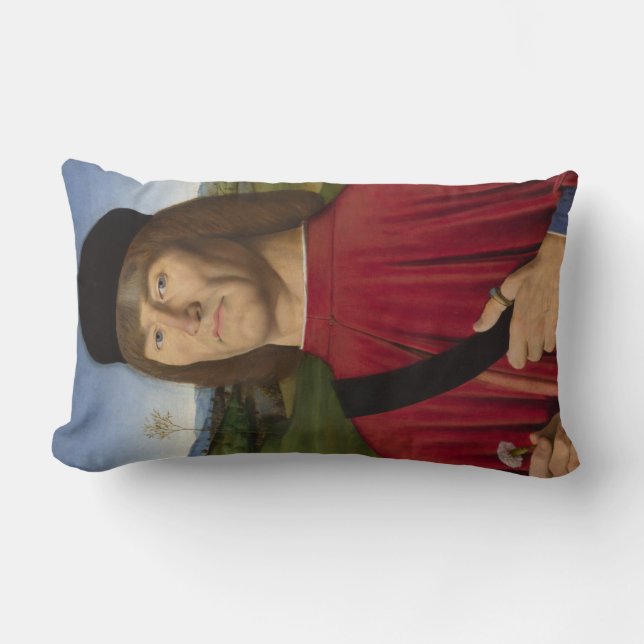 Stark man med Rosa Carnation (Renaissance Art) Lumbarkudde (Framsida)