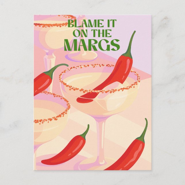 Stark Margarita Cocktail Humor Vykort (Framsida)