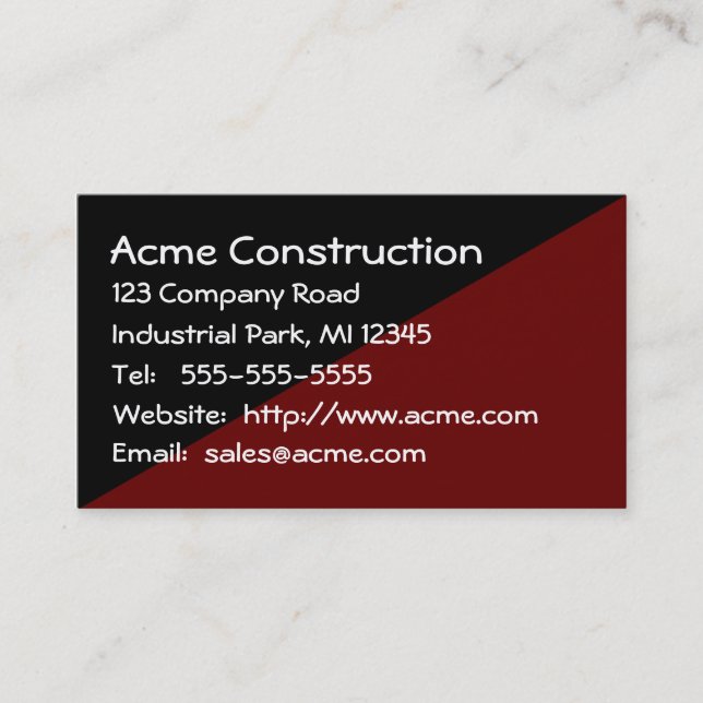 Stark Masculine No Frills Brown and Black Plain Visitkort (Framsida)