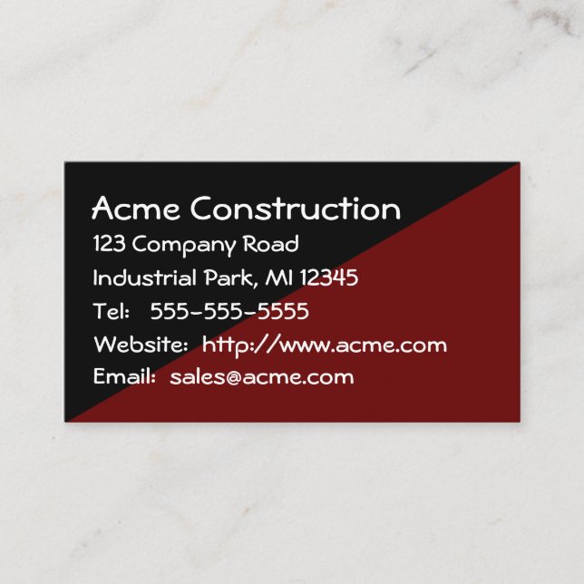 Stark Masculine No Frills Brown and Black Plain Visitkort (Framsida)