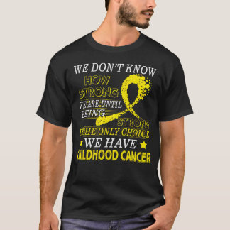 Stark medvetenhet för barndomcancerguld t shirt