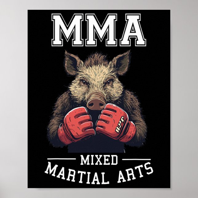 Stark MMA Vild Boar - Thai Boxing Cage Fighting Poster (Framsidan)