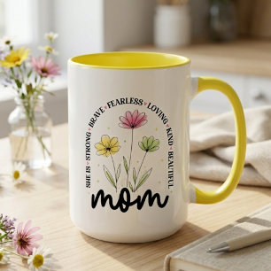 Stark Modig Oinfri Vildblomma Blommig Mamma Mugg