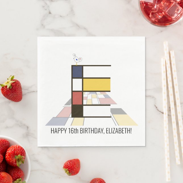 Stark neoplasticism Stil Monogram. BREV E Pappersservett (Insitu)