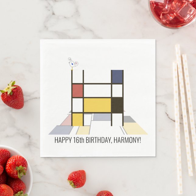 Stark neoplasticism Stil Monogram. BREV H Pappersservett (Insitu)