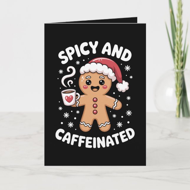 Stark och koffeinhaltig jul gingerbread kaffe kort (Framsida)