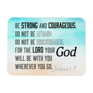 Stark och modig Joshua 1:9 Bible Verse Magnet