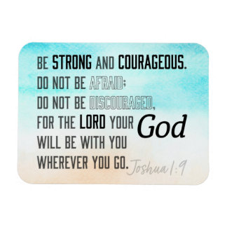 Stark och modig Joshua 1:9 Bible Verse Magnet