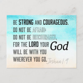 Stark och modig Joshua 1:9 Bible Verse Vykort