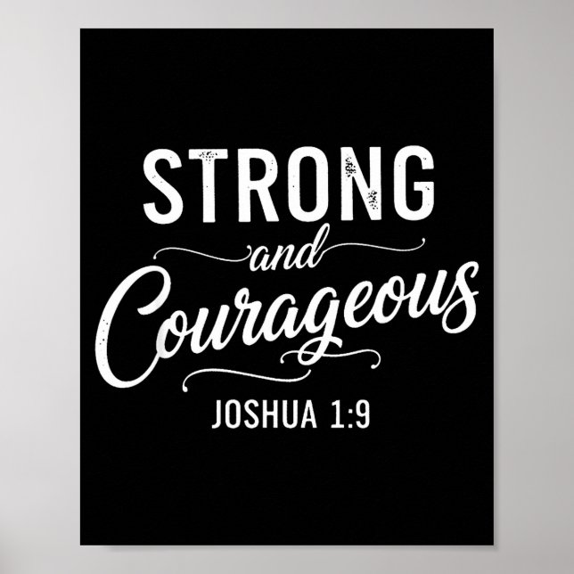 Stark och modig Josua 1:9 Kristet förtroende Poster (Framsidan)