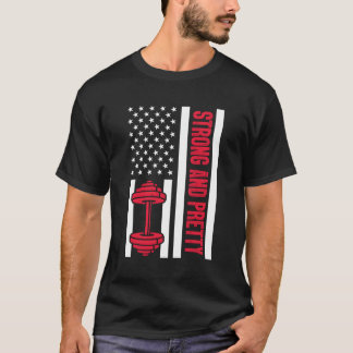 Stark och Söt Fitness USA American Flagga Liftin T Shirt
