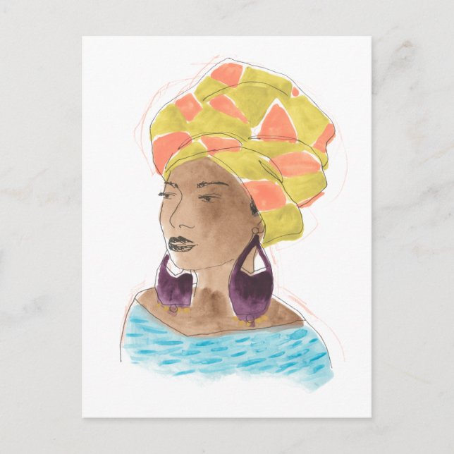 Stark och vacker Dam Vykort (Framsida)