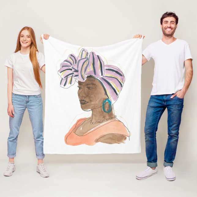 Stark och vacker kvinna fleecefilt (På plats)