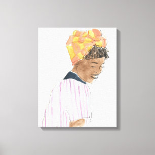 Stark och vacker kvinna leende canvastryck