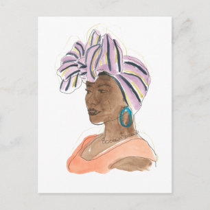 Stark och vacker kvinna vykort