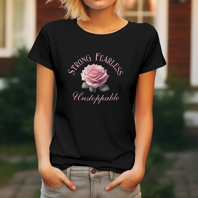 Stark Oförvägen Obönhörlig & Rosa Ros T-Shirt (Skapare uppladdad)