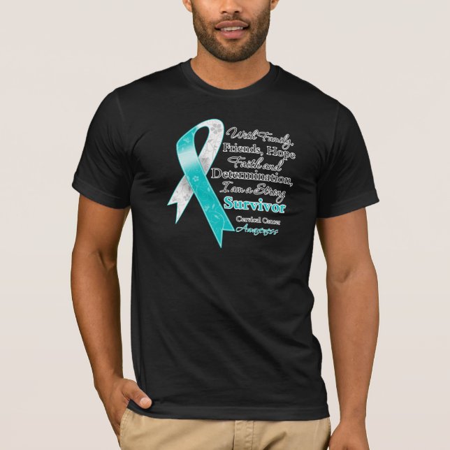 Stark överlevande för Cervical cancerservice T Shirt (Framsida)