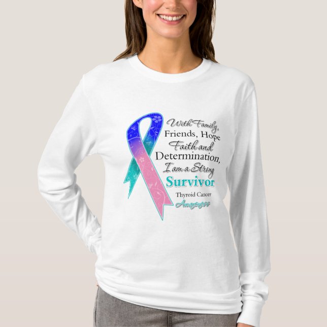 Stark överlevande för Thyroidcancerservice T-shirt (Framsida)