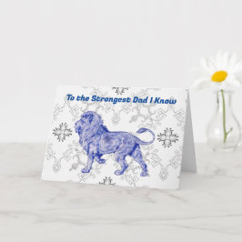 Stark Pappa Lejon Straff Hjärtlig Fars Dag Kort