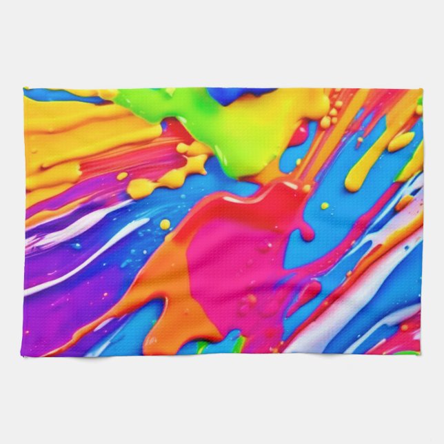 Stark platter Färg Burst-design Kökshandduk (Horisontell)