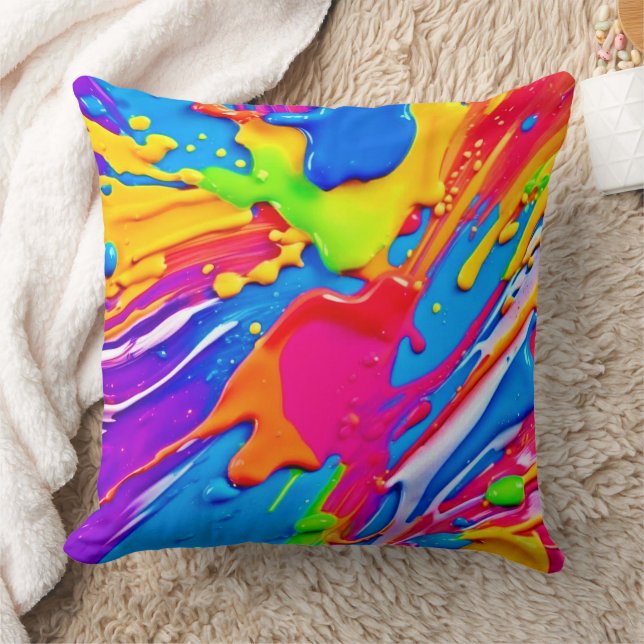 Stark platter Färg Burst-design Kudde (Filt)