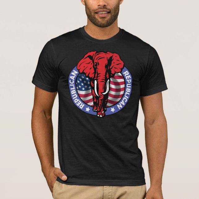 Stark republikansk elefant tee shirt (Framsida)