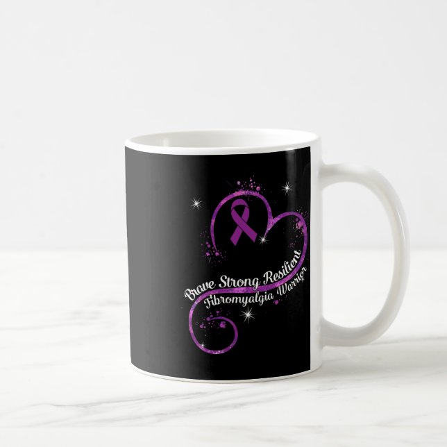 Stark Resilient Fibromyalgia Warrior Awareness Pu Kaffemugg (Höger)