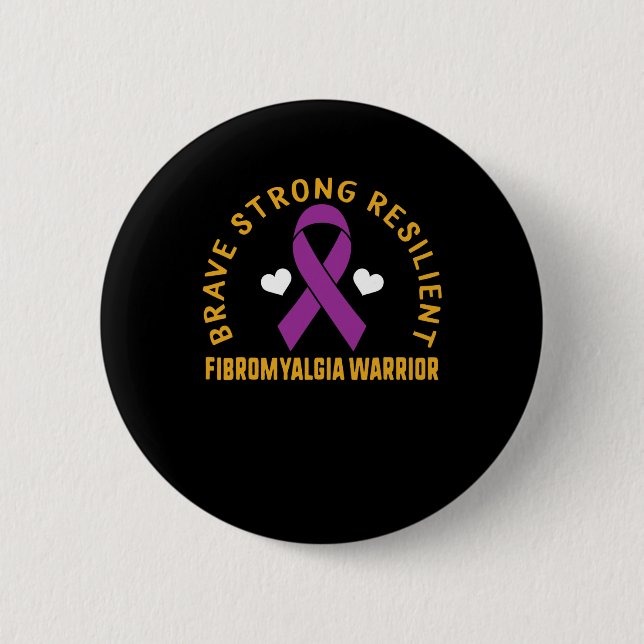 Stark Resilient Fibromyalgia Warrior Awareness Pu Knapp (Framsida)