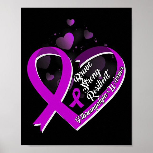 Stark Resilient Fibromyalgia Warrior Awareness Pu Poster (Framsidan)