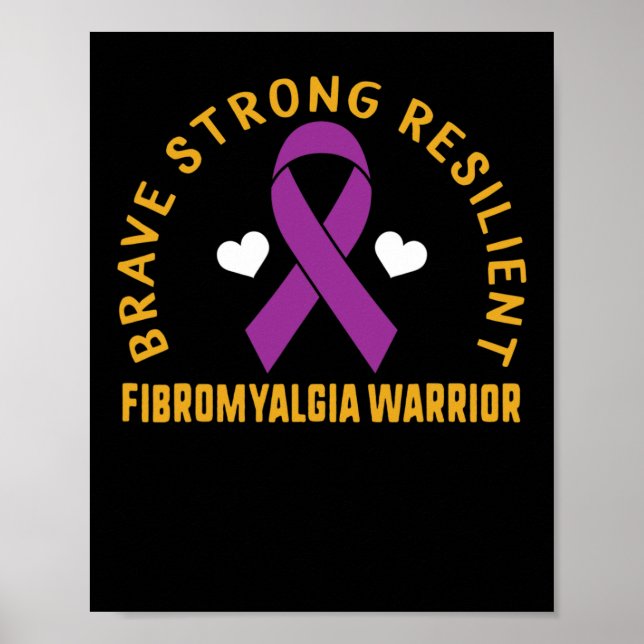 Stark Resilient Fibromyalgia Warrior Awareness Pu Poster (Framsidan)