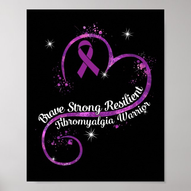 Stark Resilient Fibromyalgia Warrior Awareness Pu Poster (Framsidan)
