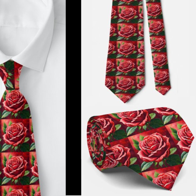 Stark Röd ros Formal Necktie Slips (Skapare uppladdad)