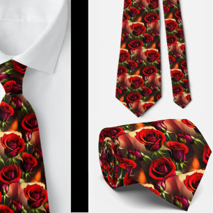 Stark Röd ros Formal Necktie Slips