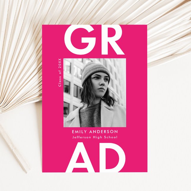stark rosa | Bold Grad Photo Studenten Meddelande (Skapare uppladdad)