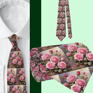 Stark Rosa ros Formal Necktie Slips