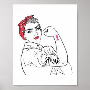 Stark Rosie of the Riveter Breast Cancer Awareness Poster
