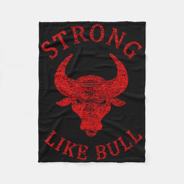 Stark som Bull Bodybuilding och kraftuttag Fleecefilt (Framsidan)