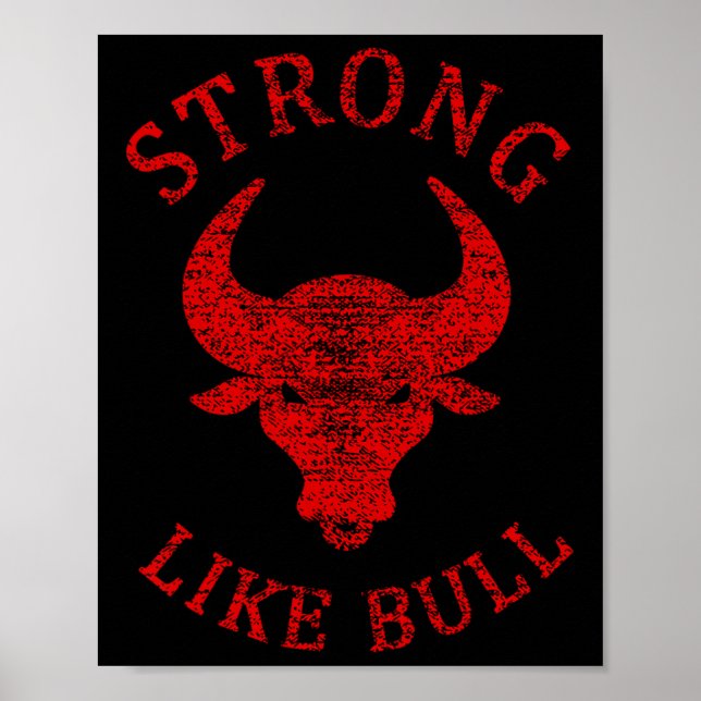 Stark som Bull Bodybuilding och kraftuttag Poster (Framsidan)