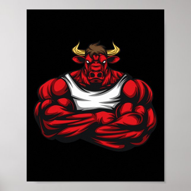 Stark som Bull Bodybuilding Poster (Framsidan)