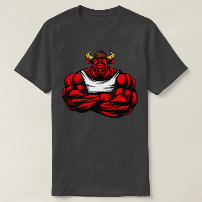 Stark som Bull Bodybuilding Weightlyftgym T Shirt (Design framsida)