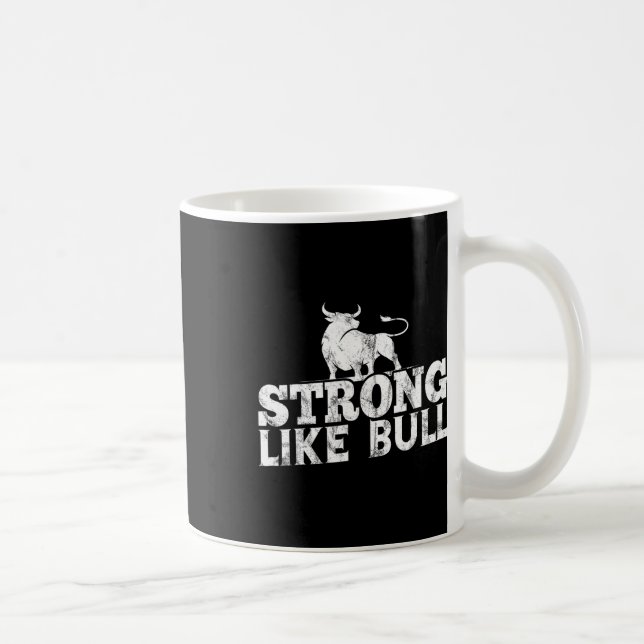 Stark som Bull Powerlift Bodybuilding 10 Kaffemugg (Höger)