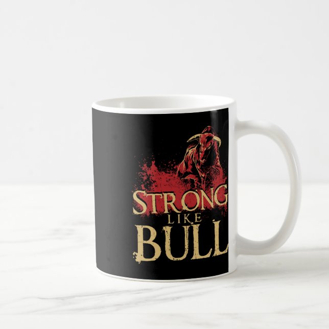 Stark som Bull Powerlift Bodybuilding 1 Kaffemugg (Höger)