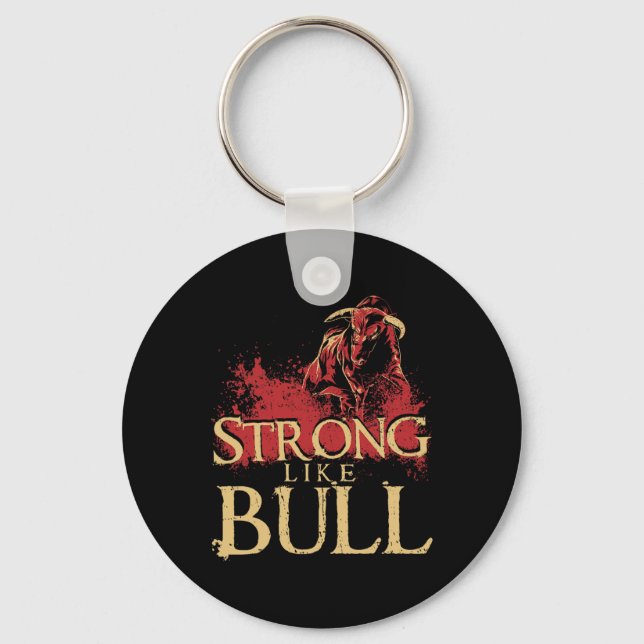 Stark som Bull Powerlift Bodybuilding 1 Nyckelring (Framsida)