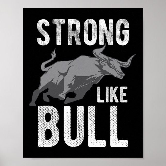 Stark som Bull Powerlift Bodybuilding 2 Poster (Framsidan)