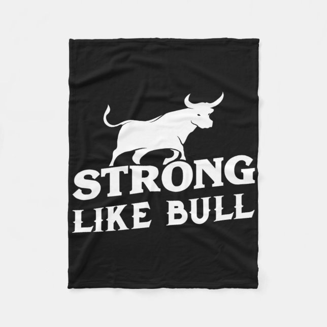 Stark som Bull Powerlift Bodybuilding 3 Fleecefilt (Framsidan)